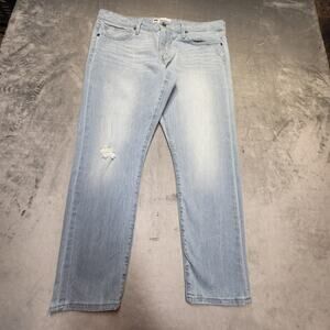 Signature By Levis Jeans Womens 14 Blue Light Wash Straight Denim Distressed